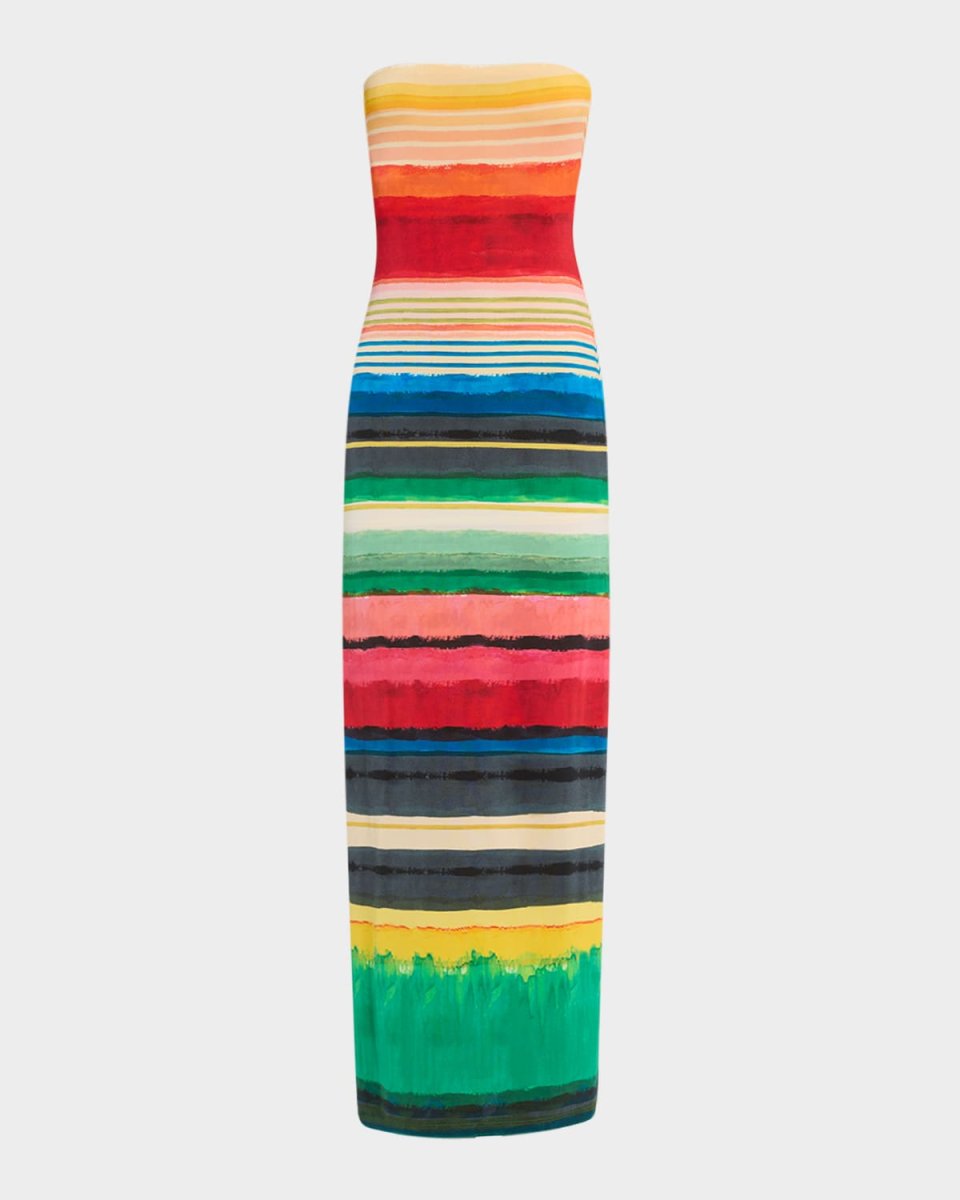 Rainbow Reef Delora Strapless Midi Dress